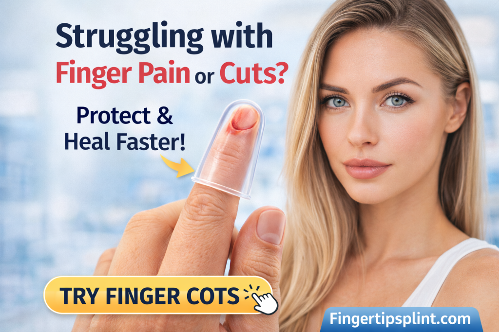 Finger cots for wounds helping protect a cut finger
