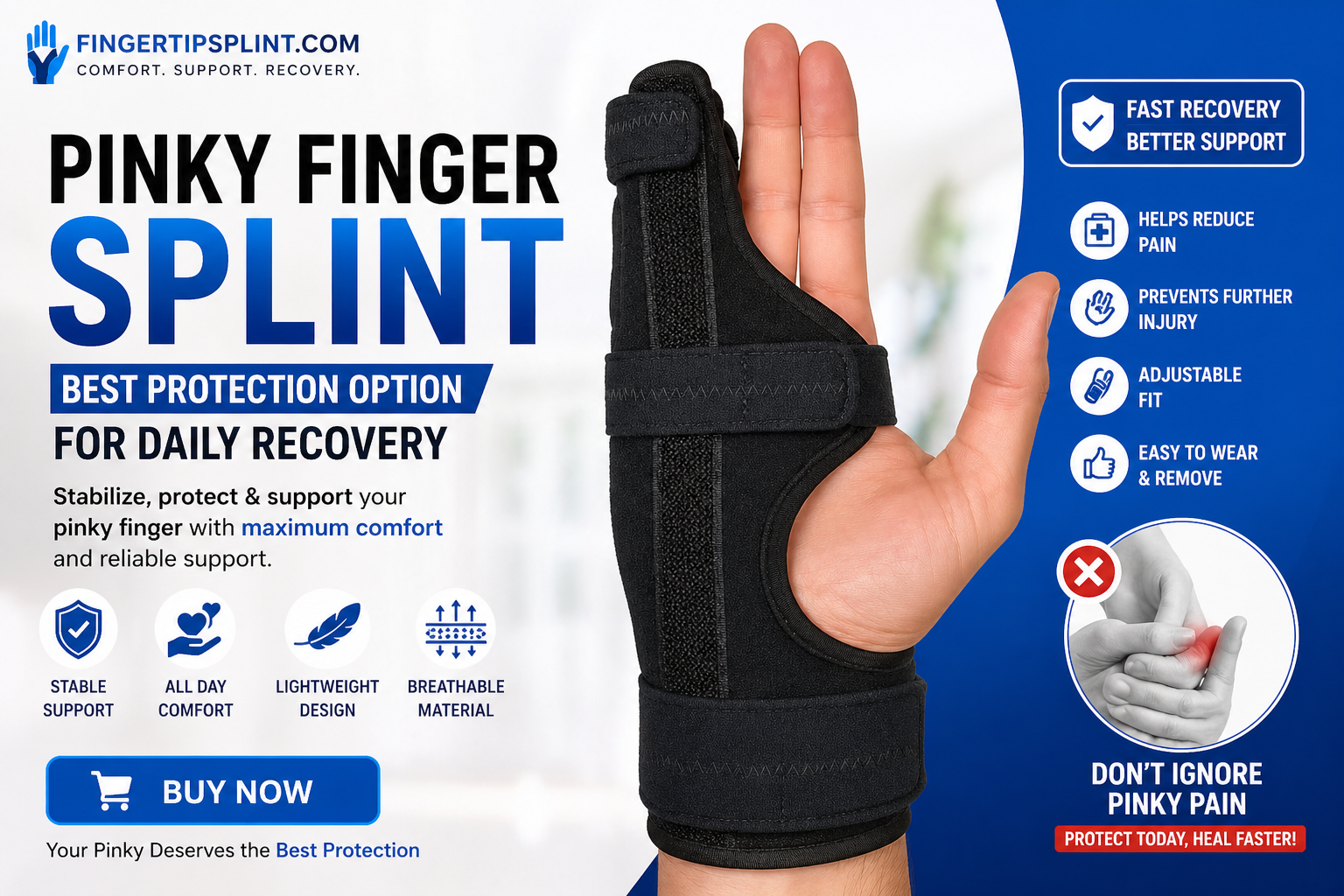 small finger splint for daily recovery