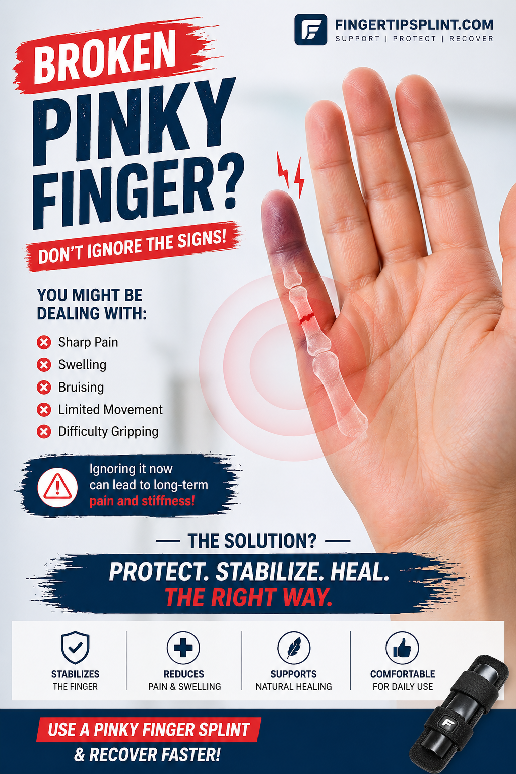buy pinky finger splint for broken sprained and painful little finger for arthritis