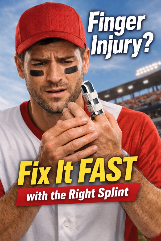 baseball finger splint for jammed finger