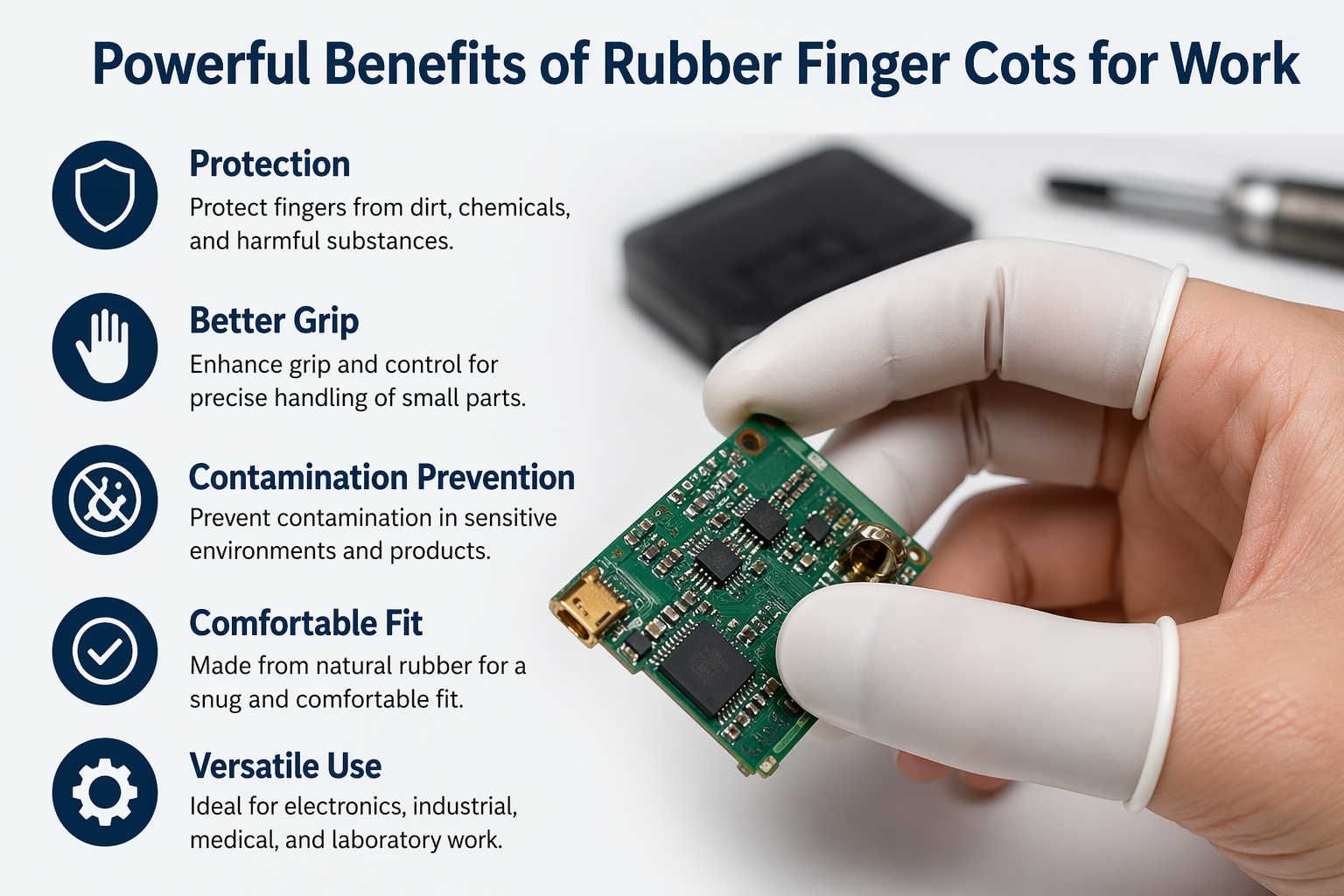 Finger cots at work