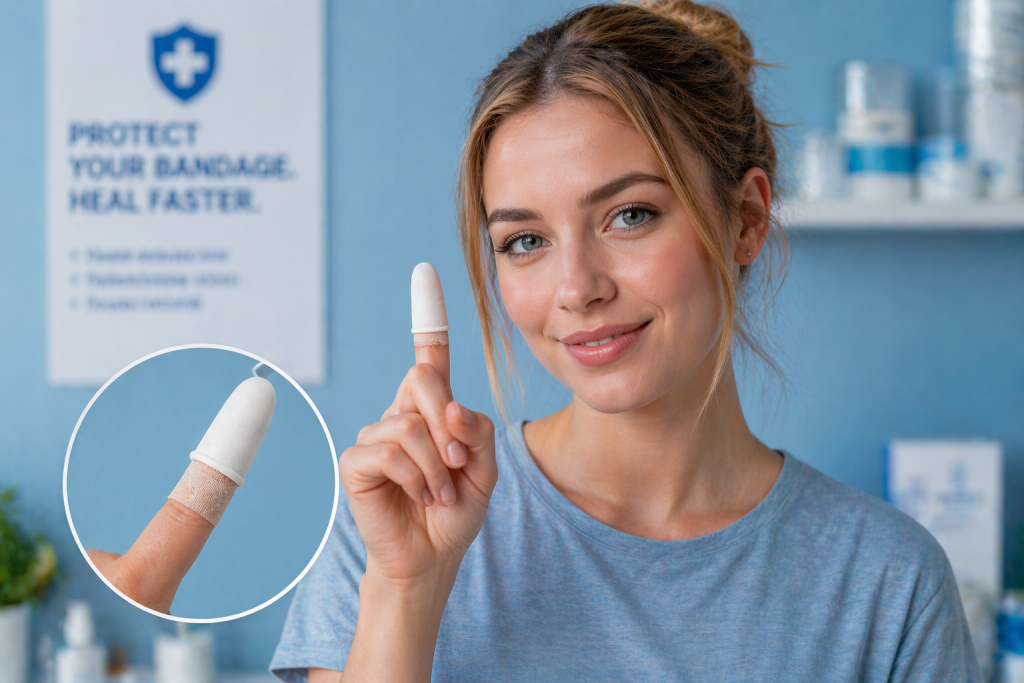 finger cots for bandage protection