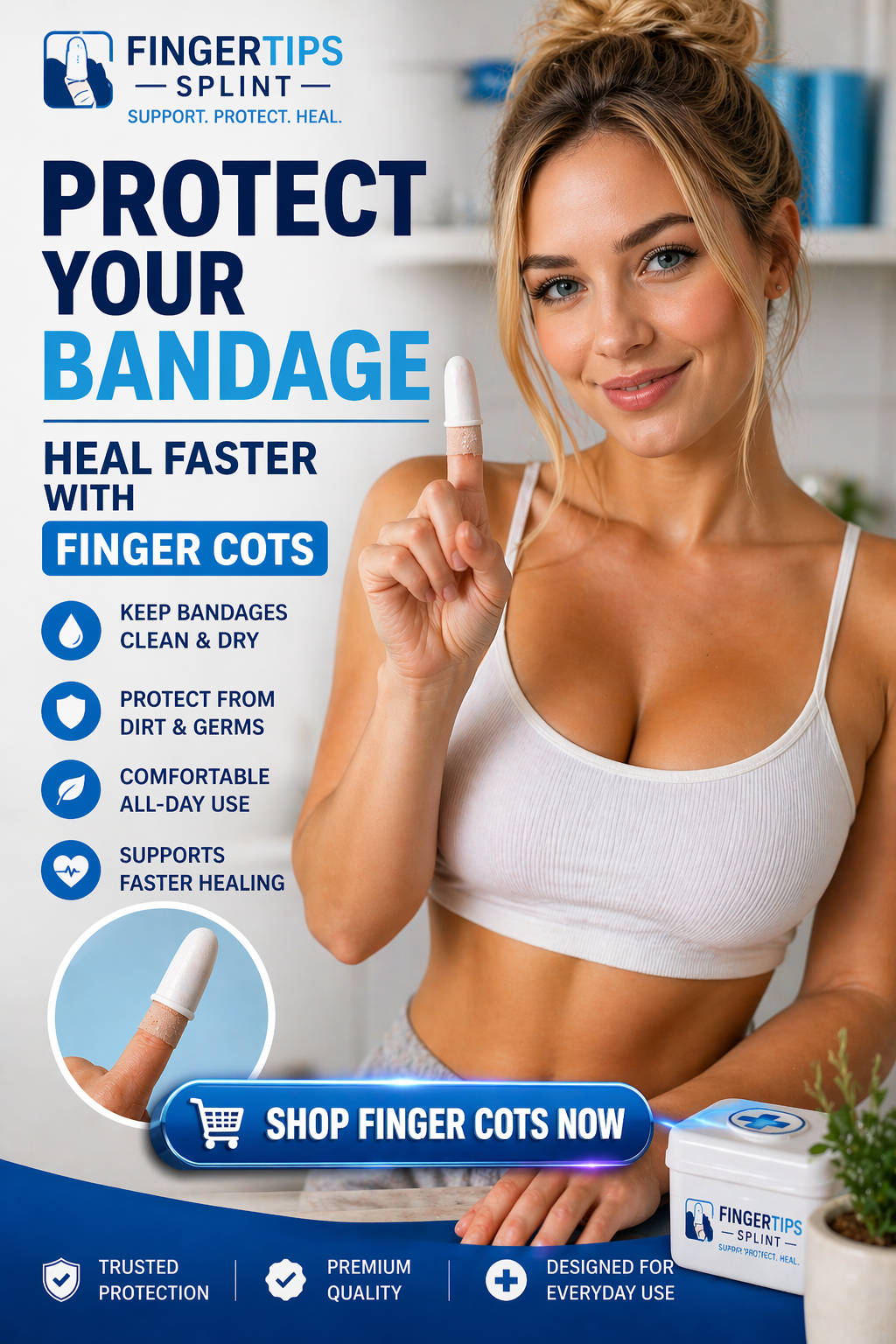 finger cots for bandage protection