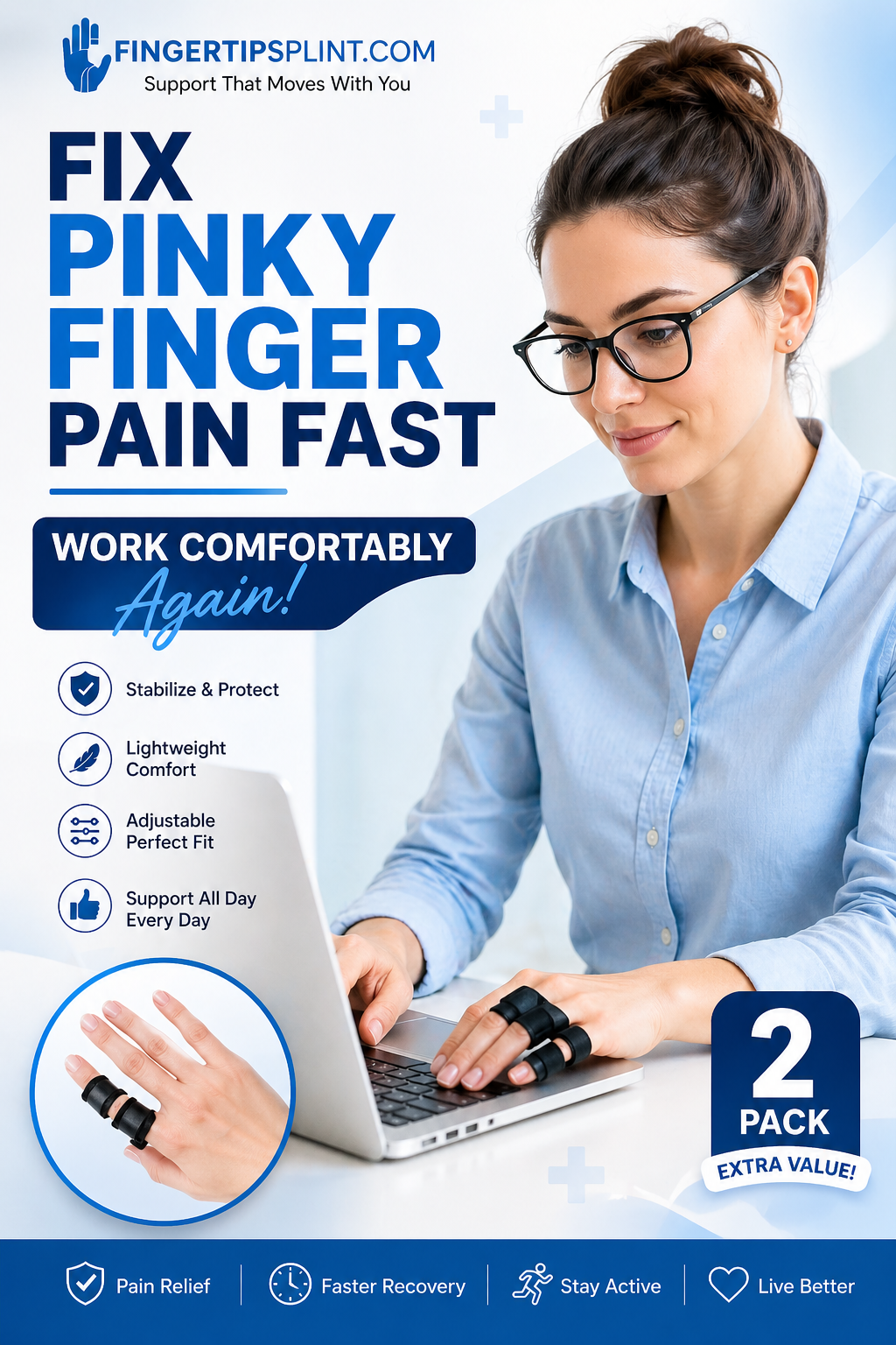 pinky finger splint for pain relief and finger support