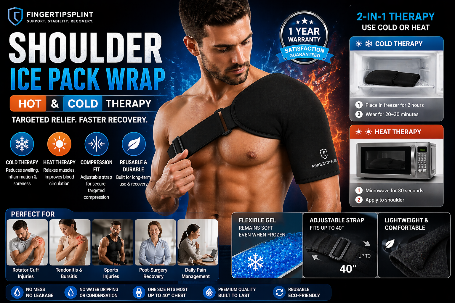 shoulder ice pack wrap