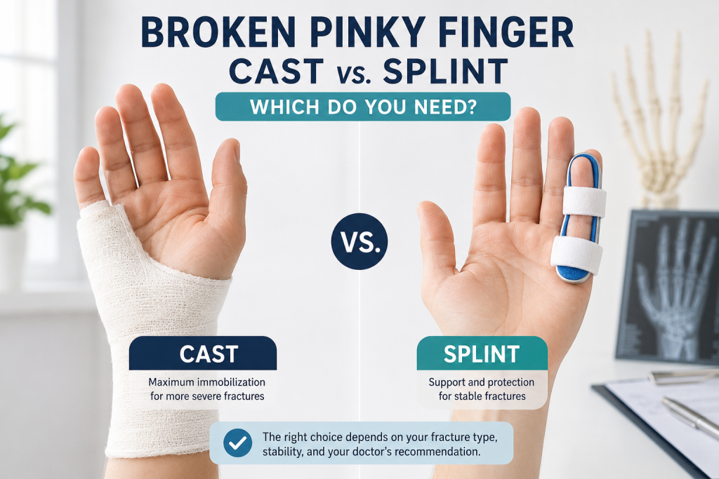 Broken Pinky Cast vs. Splint