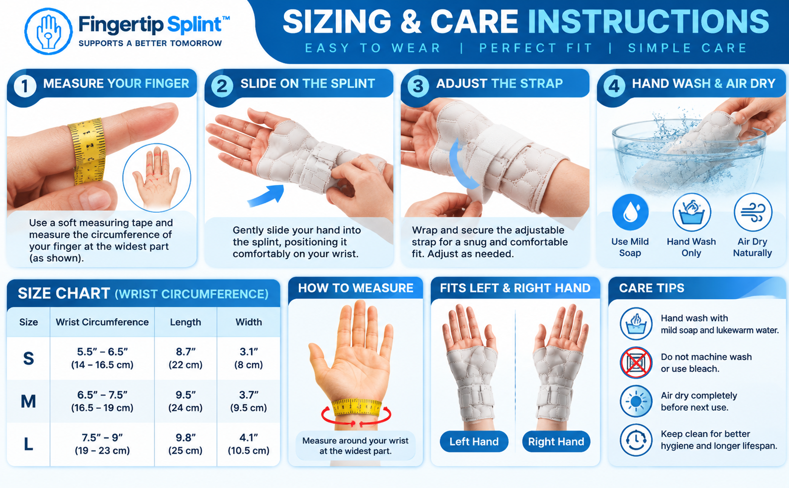 Wrist Brace Carpal Tunnel Support with adjustable straps, breathable material and comfortable wrist protection
