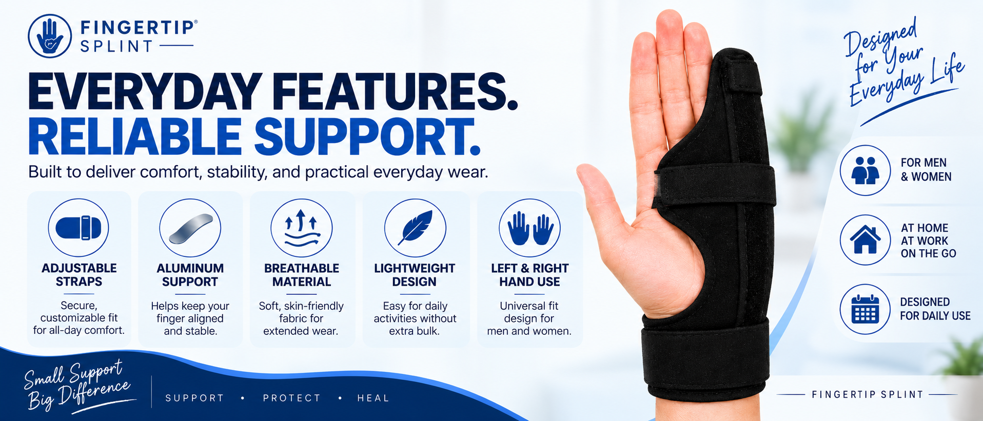 Pinky finger splint features benefits