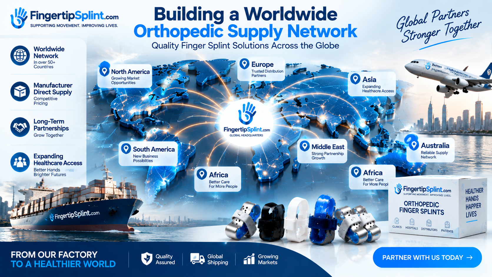 Medical distributor partnership meeting for expanding orthopedic finger splint distribution worldwide