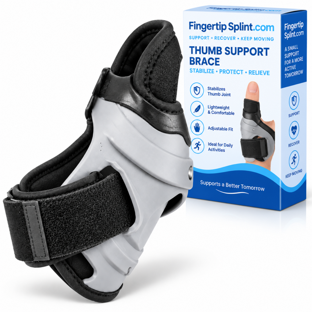 Thumb support brace design showing comfort-focused construction
