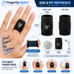 Finger protector brace showing protective design and coverage area