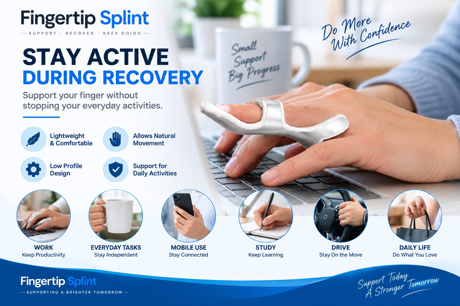 Stay active during recovery with Fingertip Splint finger support