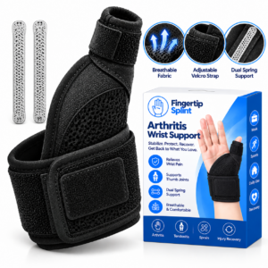 Fingertip Splint arthritis wrist support brace with thumb stabilization dual spring support and professional packaging