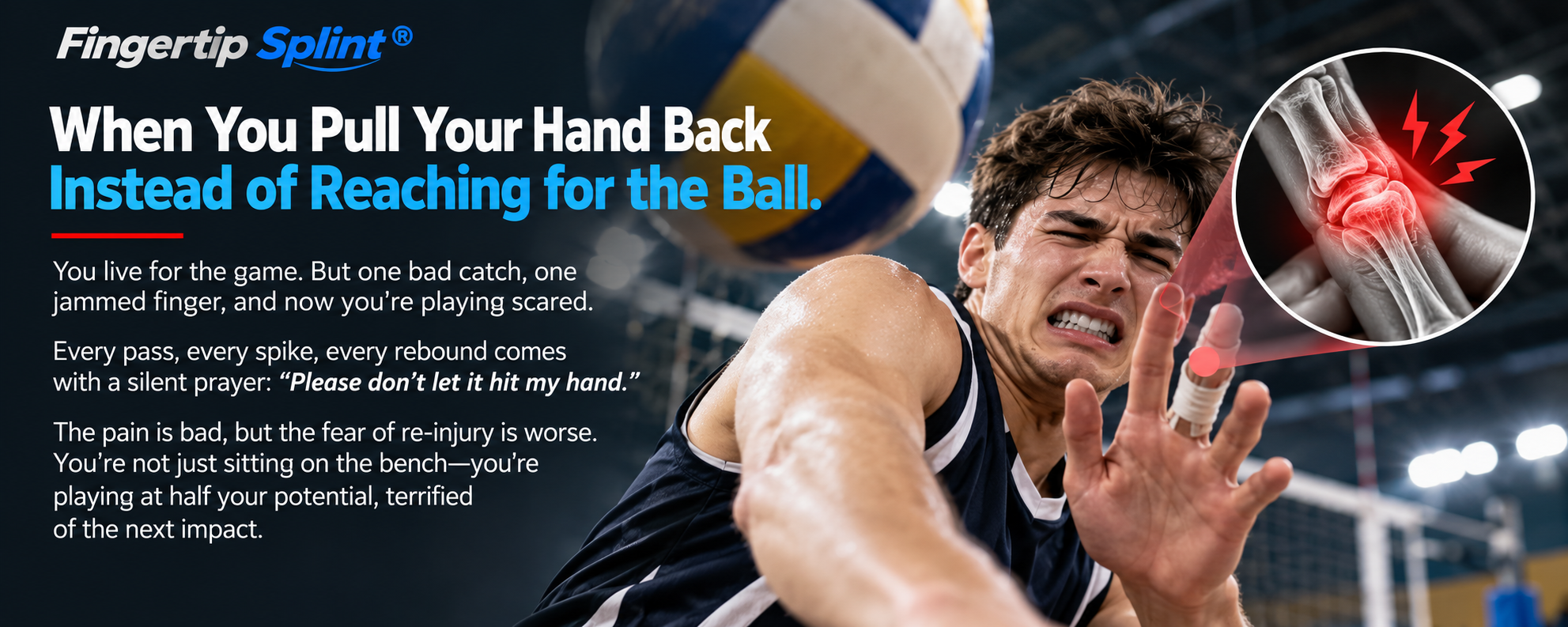Basketball player protecting a sore finger during a game, illustrating sports finger injuries and adjustable finger splint support