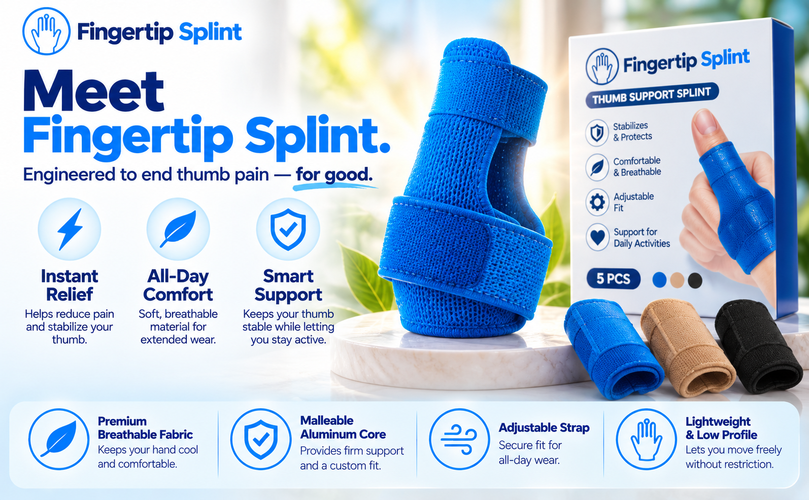 Fingertip Splint elastic thumb support tape with flexible protective design