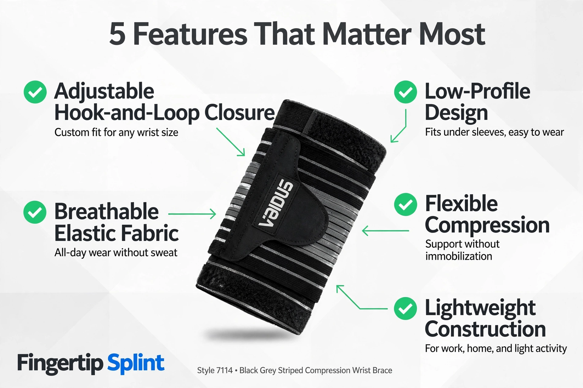 Advantages of an adjustable compression wrist brace including fit, support, comfort, and adjustability