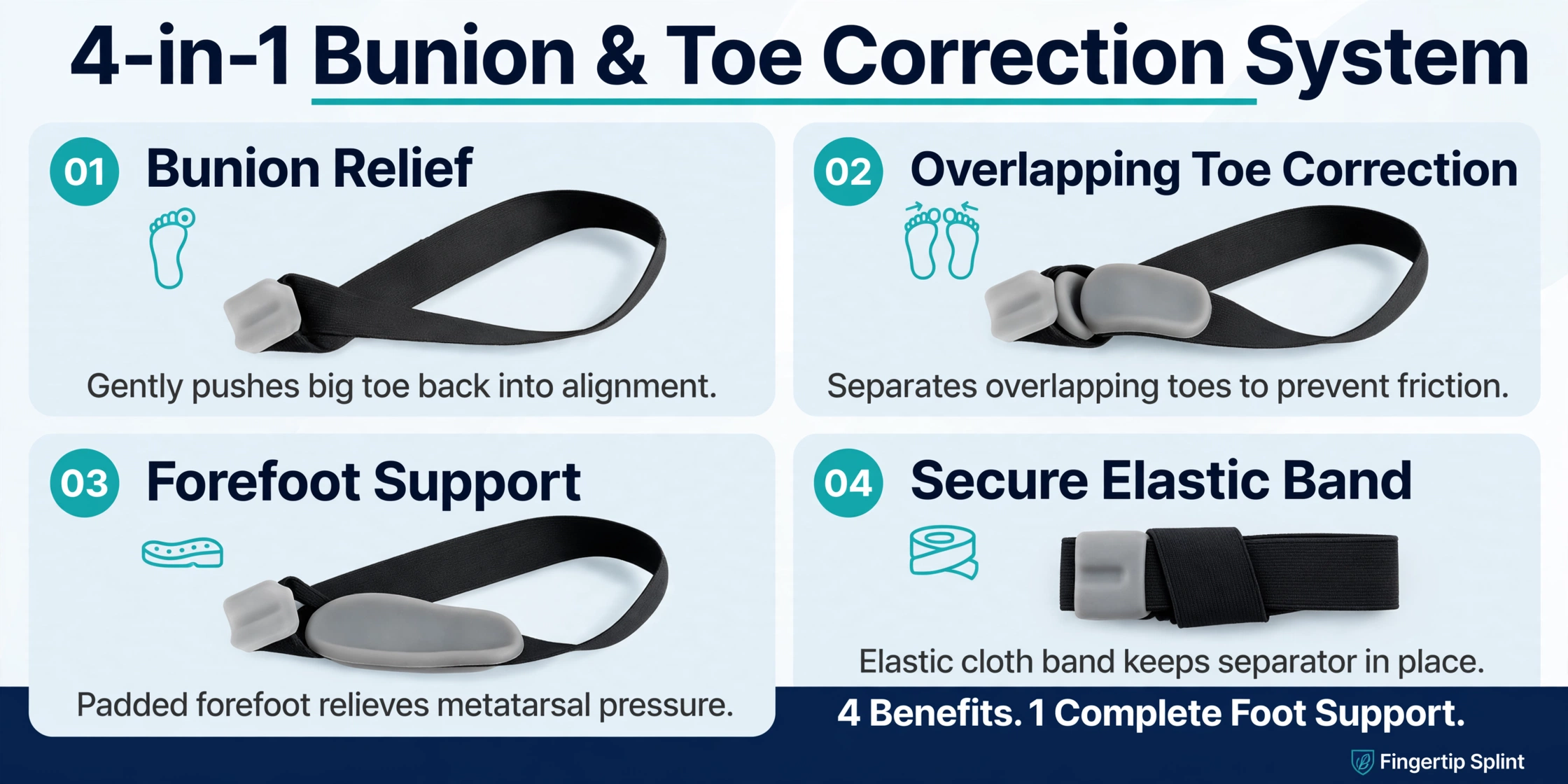 Hallux valgus toe separator for bunion comfort and toe spacing