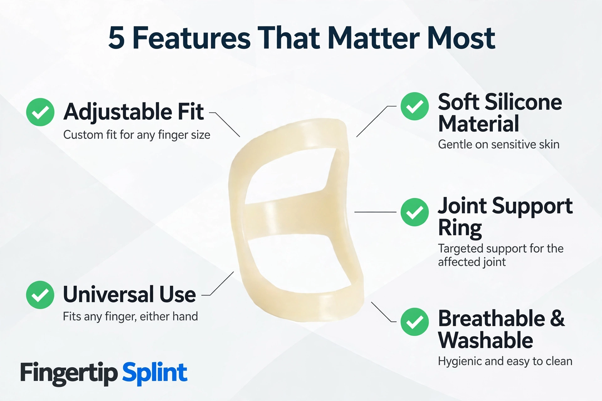 Adjustable silicone finger splint and support ring for joint protection