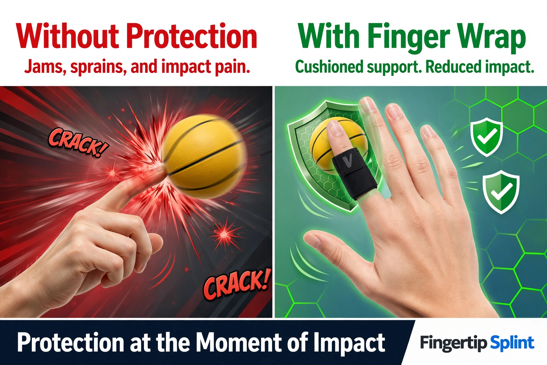 Finger wrap for volleyball showing comfortable fit and flexibility