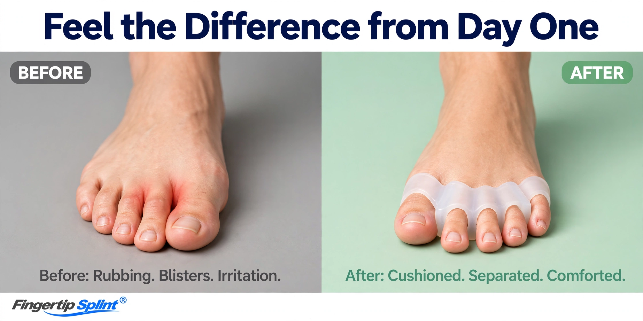 Ultra-soft bridge-style toe separators for daily foot comfort