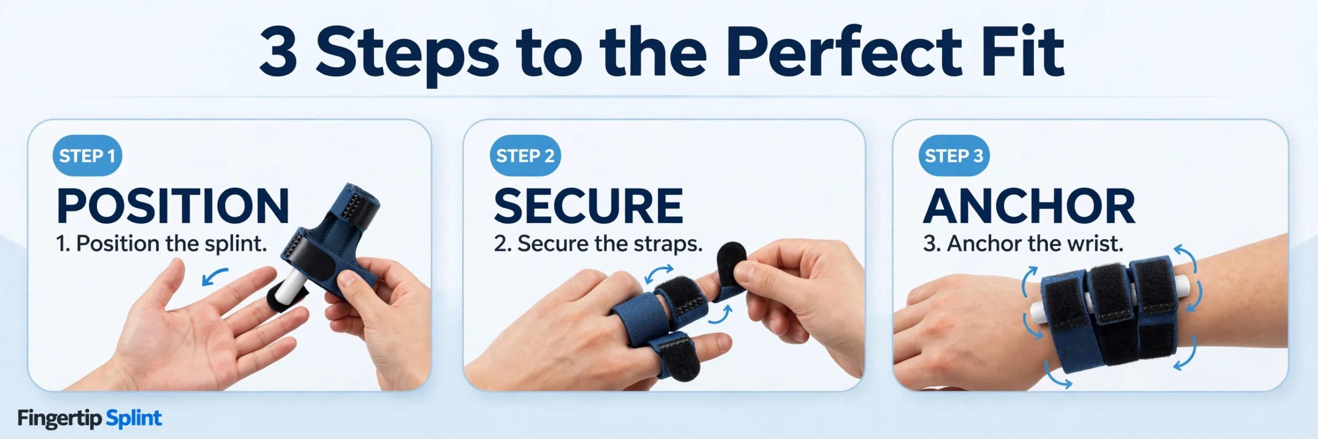 Adjustable finger splint for bent finger support