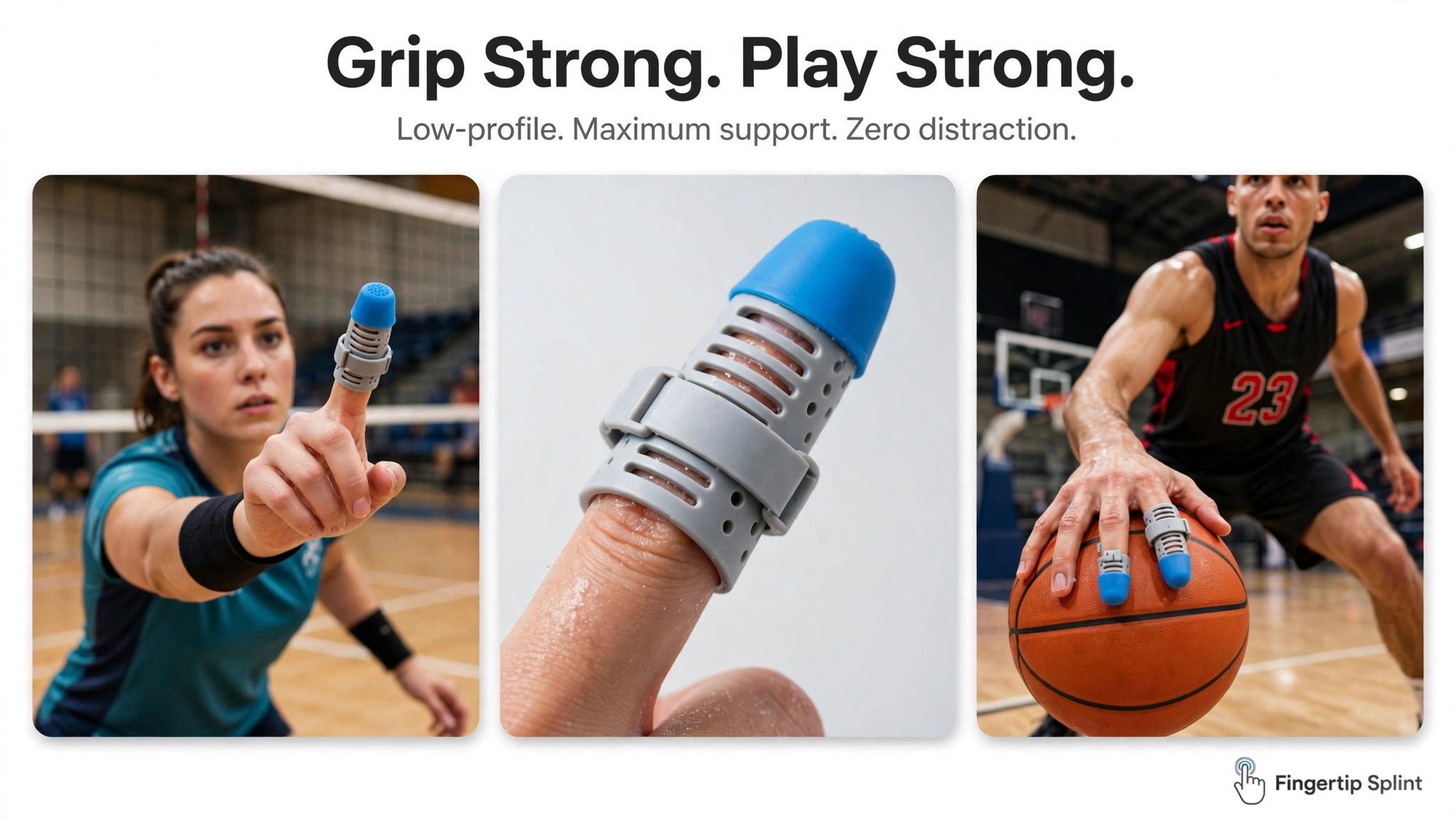 Hollow-out finger brace open-frame design for sports finger support