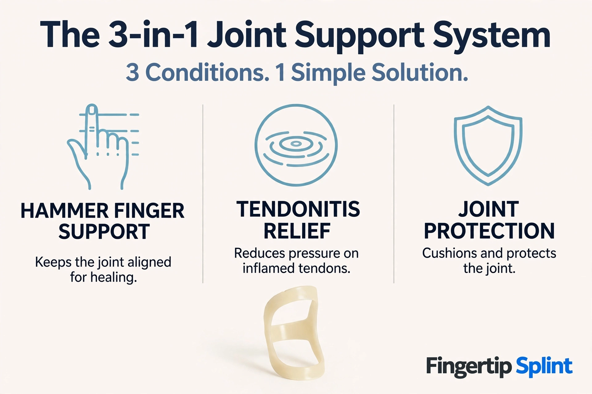 Silicone finger support ring showing skin contact and comfort