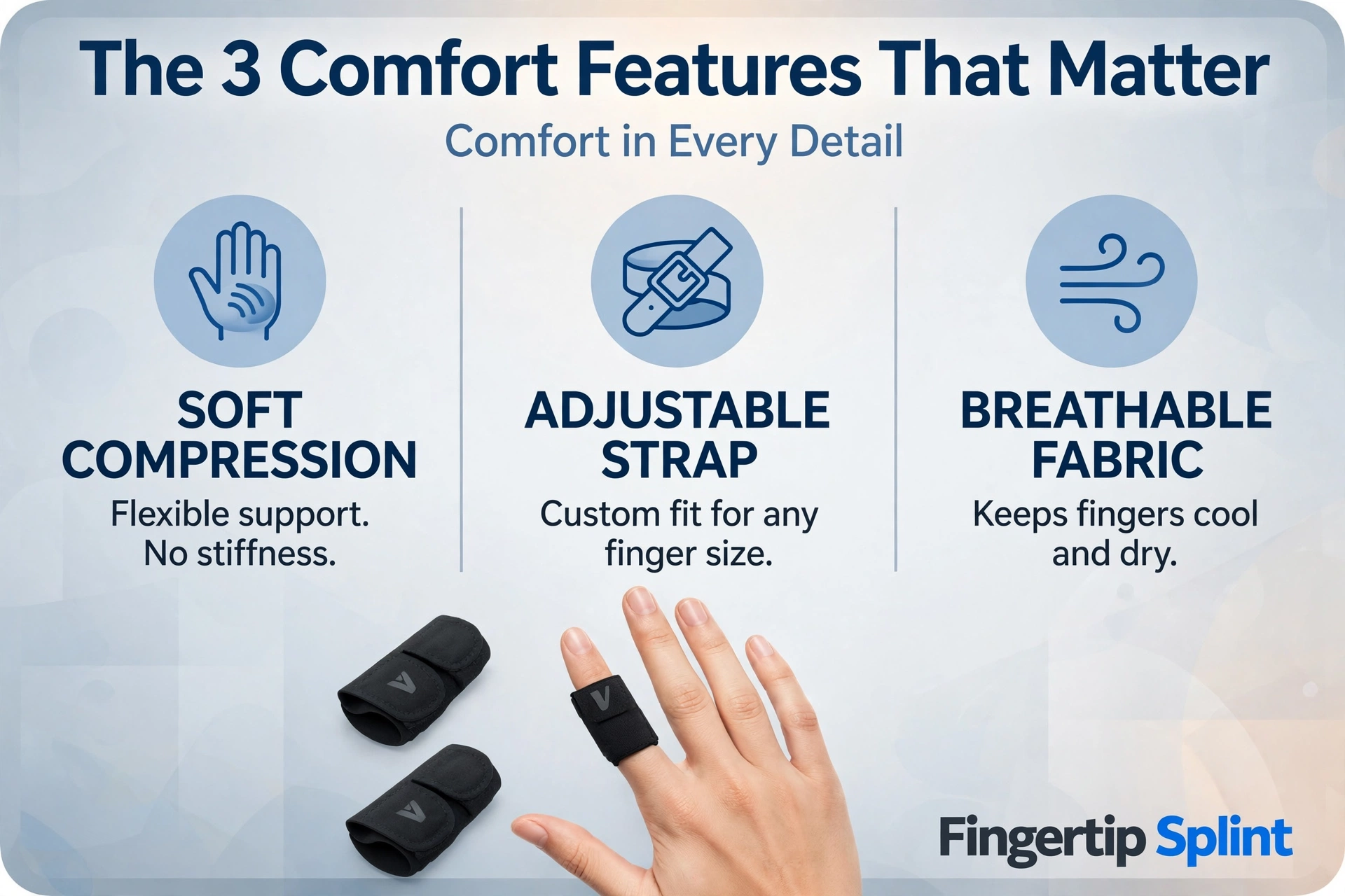 Double finger wrap fit and comfort showing proper positioning