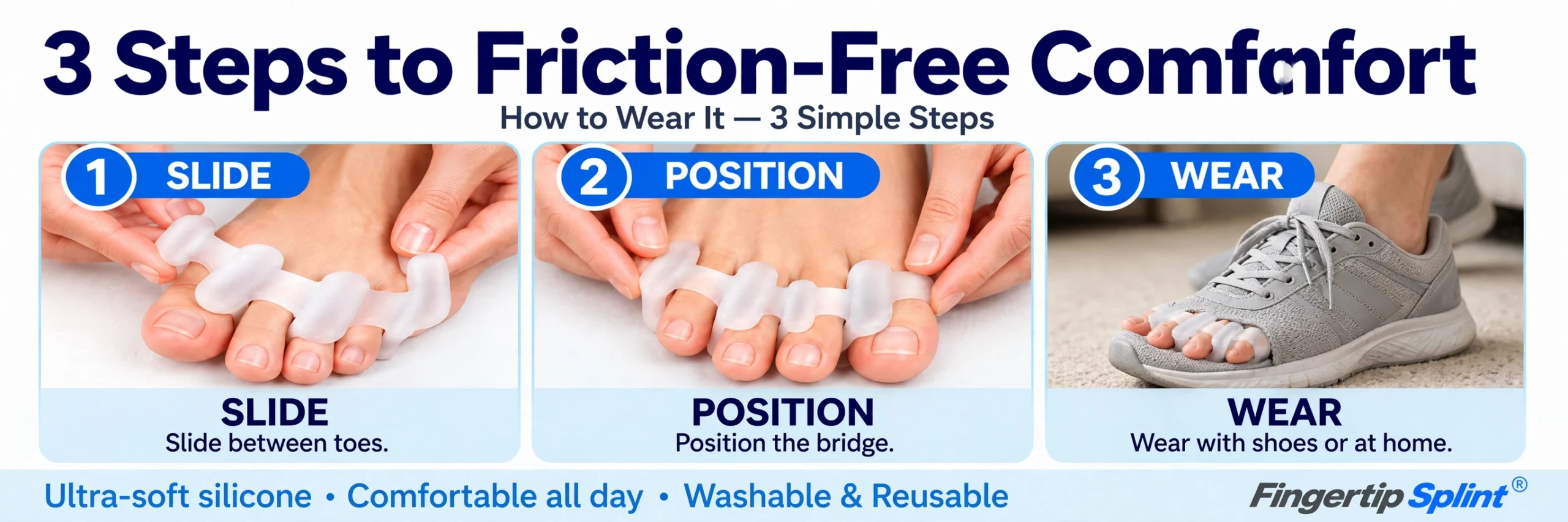 Soft toe spacer cushions and bridge-style toe separators comparison