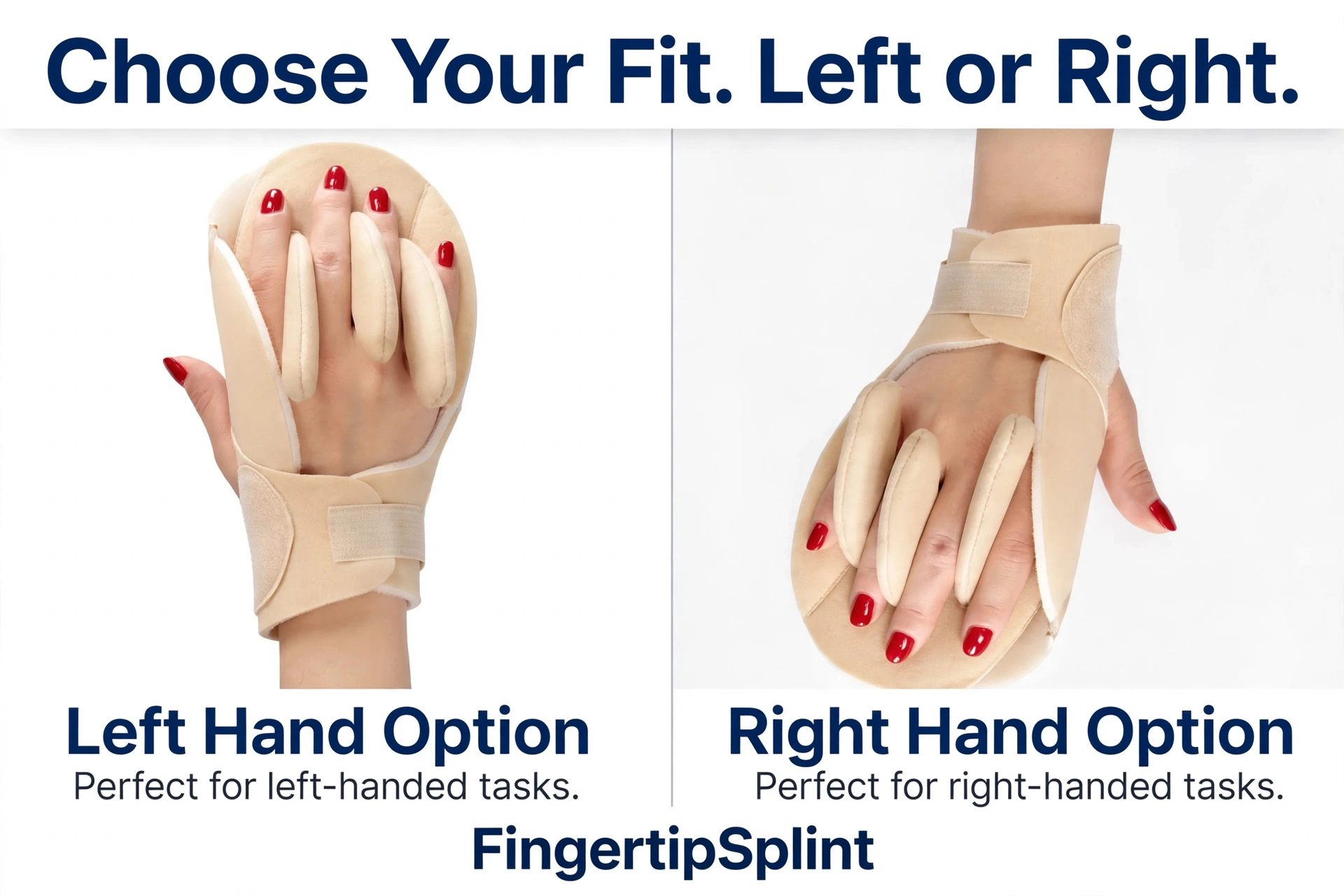 Finger protectors showing left and right hand options