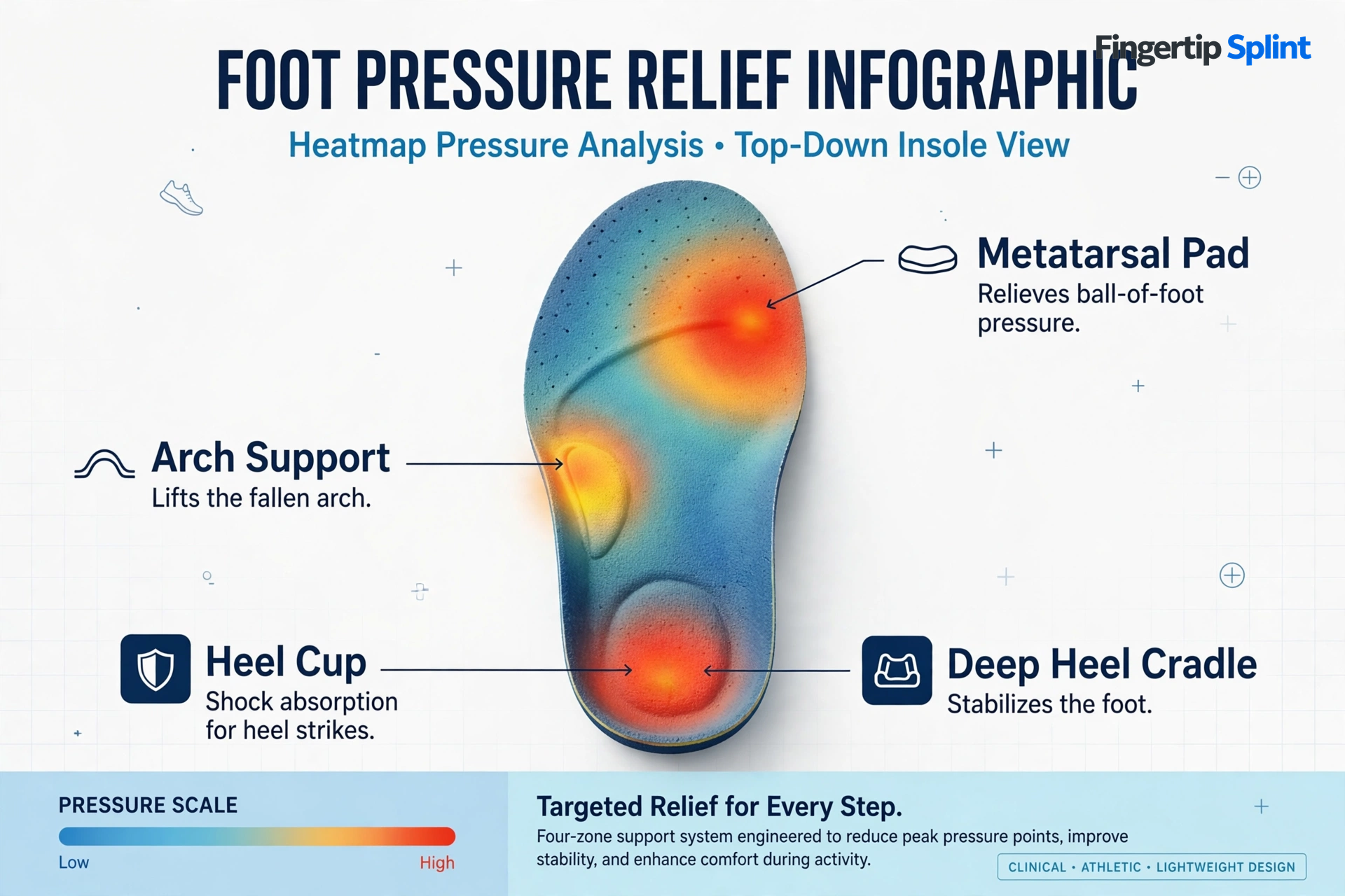 Orthotic insoles for flat feet and walking comfort