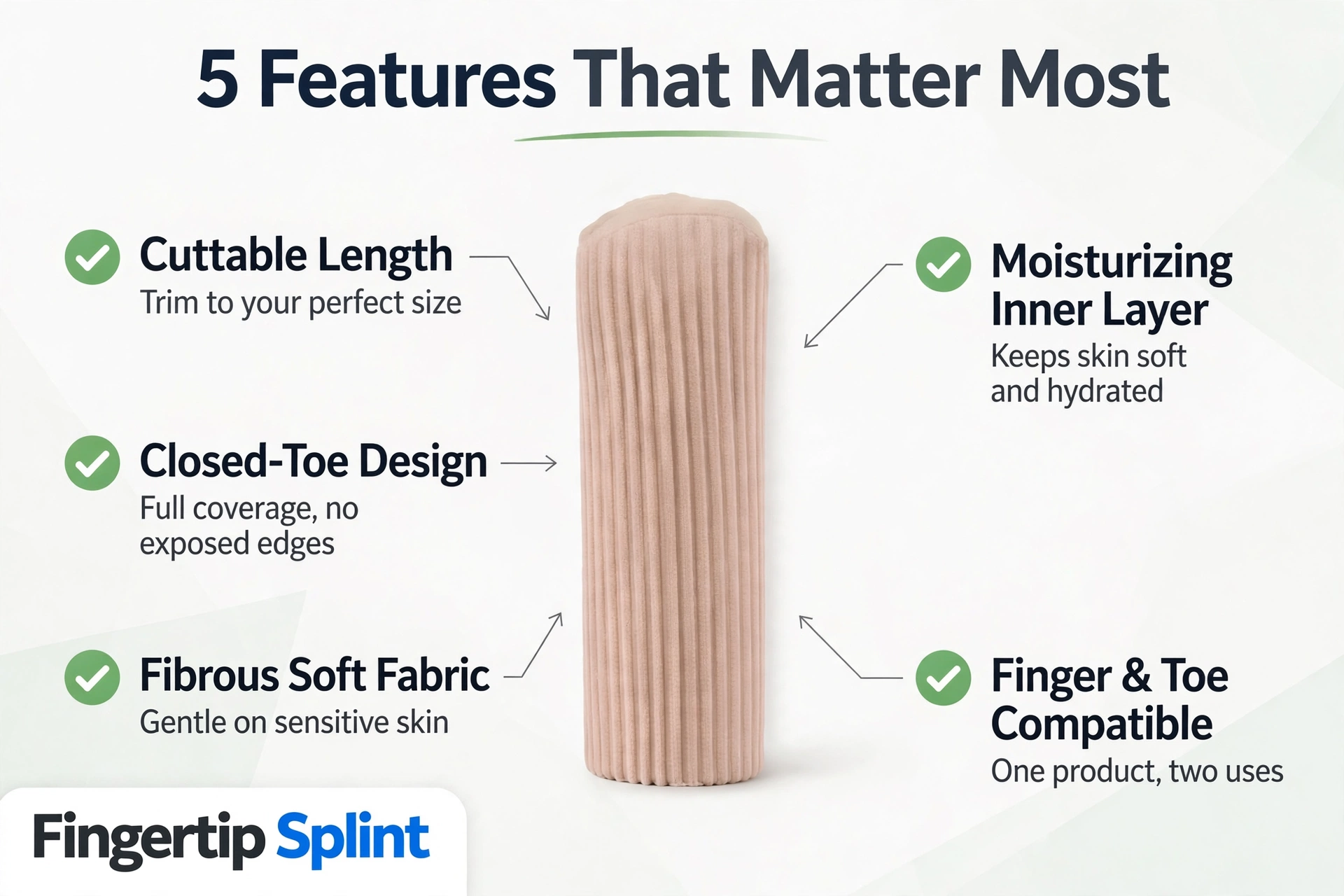 Cut-to-size finger and toe sleeves showing length adjustment and fit