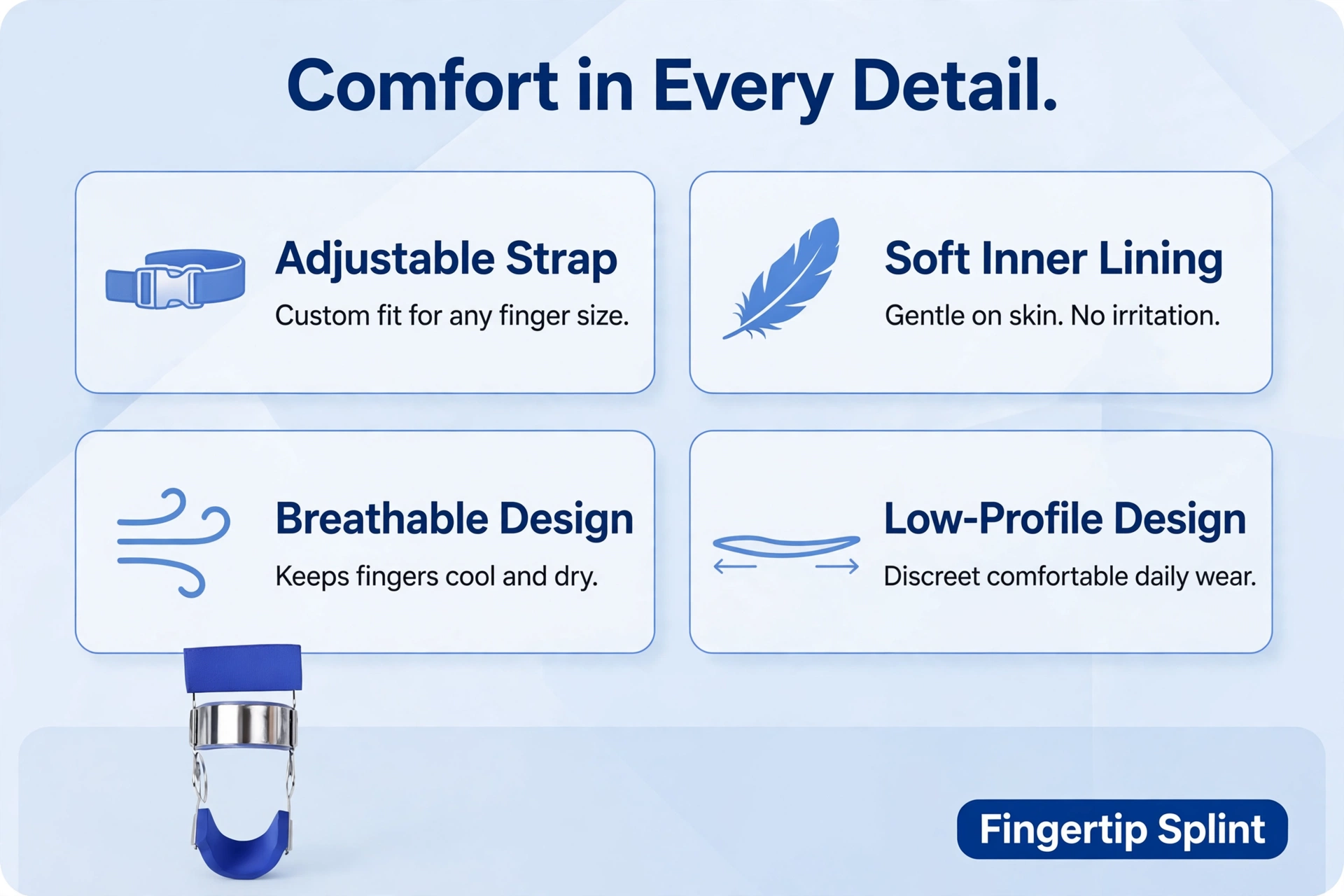 Finger straightener orthosis supports finger extension and positioning
