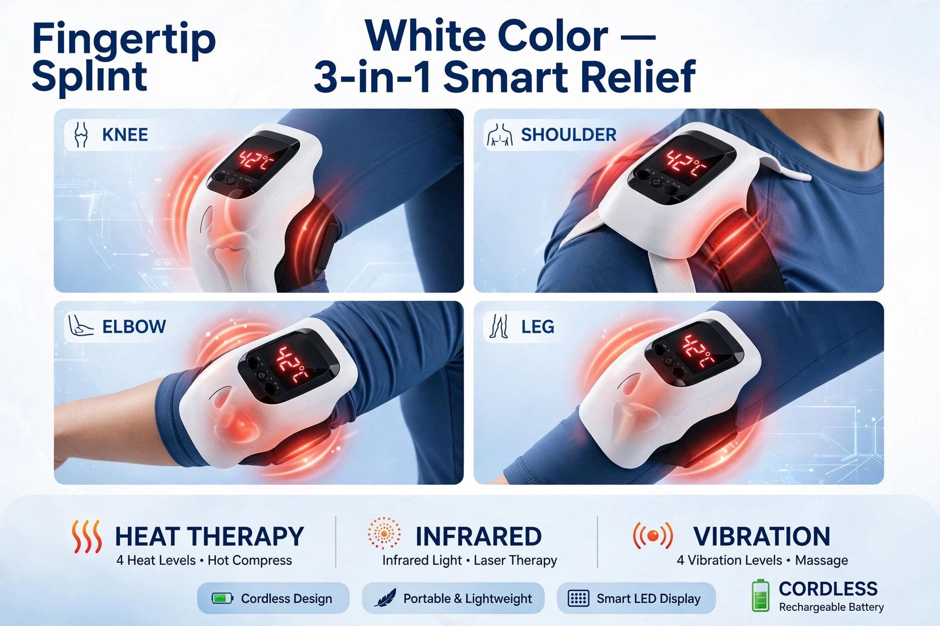 Smart heated knee massager features for home comfort
