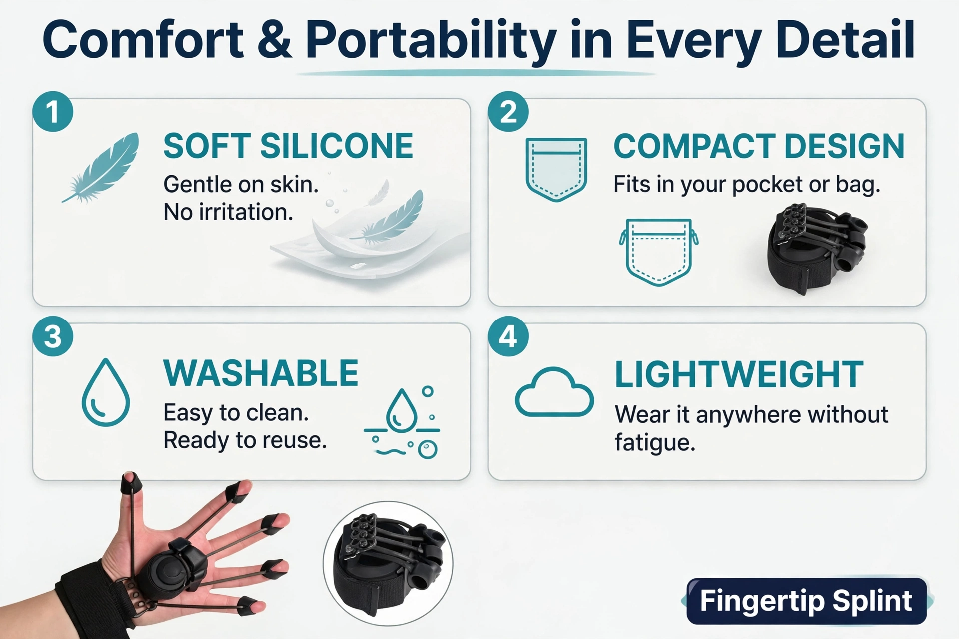 Silicone grip trainer exercise for controlled grip squeeze