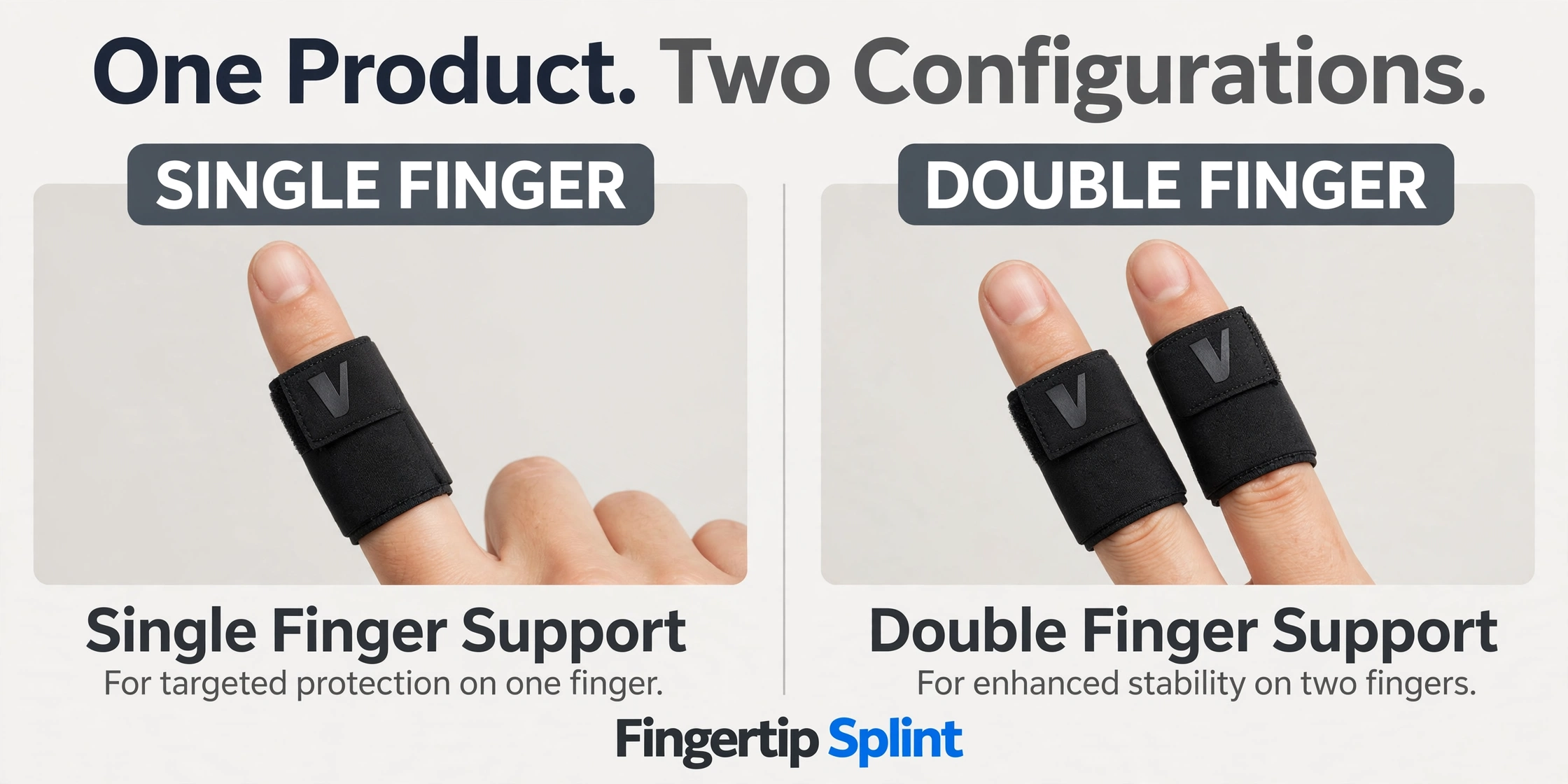 Finger protector flexibility and fit comparison showing adjustable support