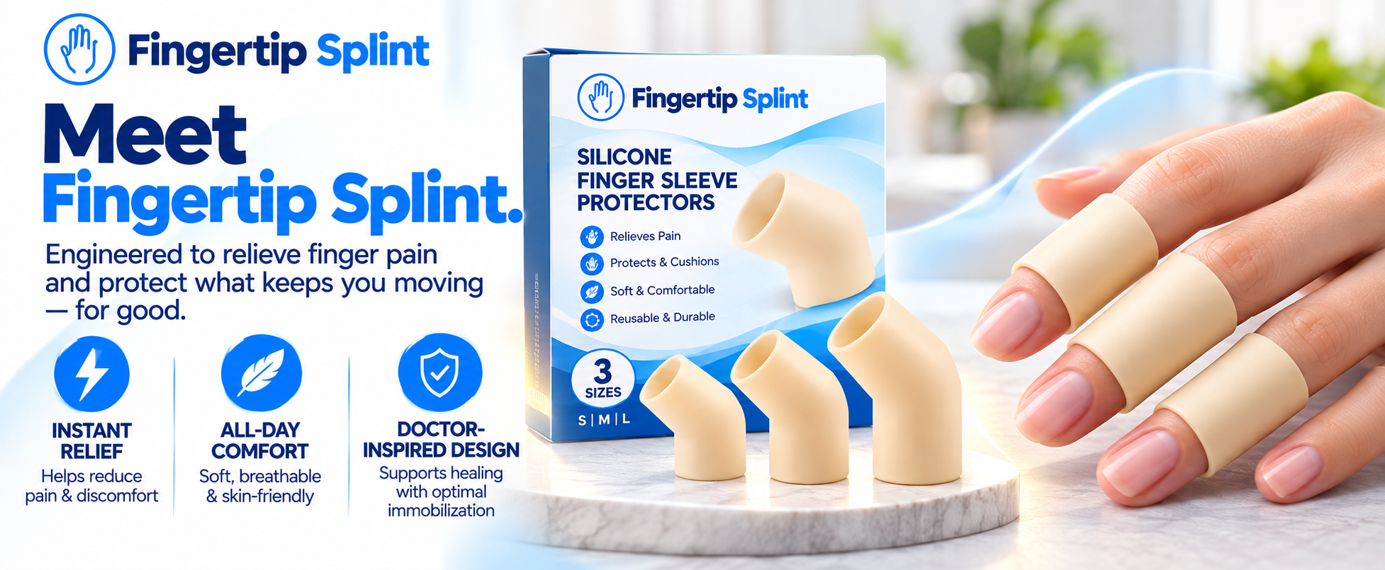 Fingertip Splint silicone finger guard sleeves for soft flexible finger protection