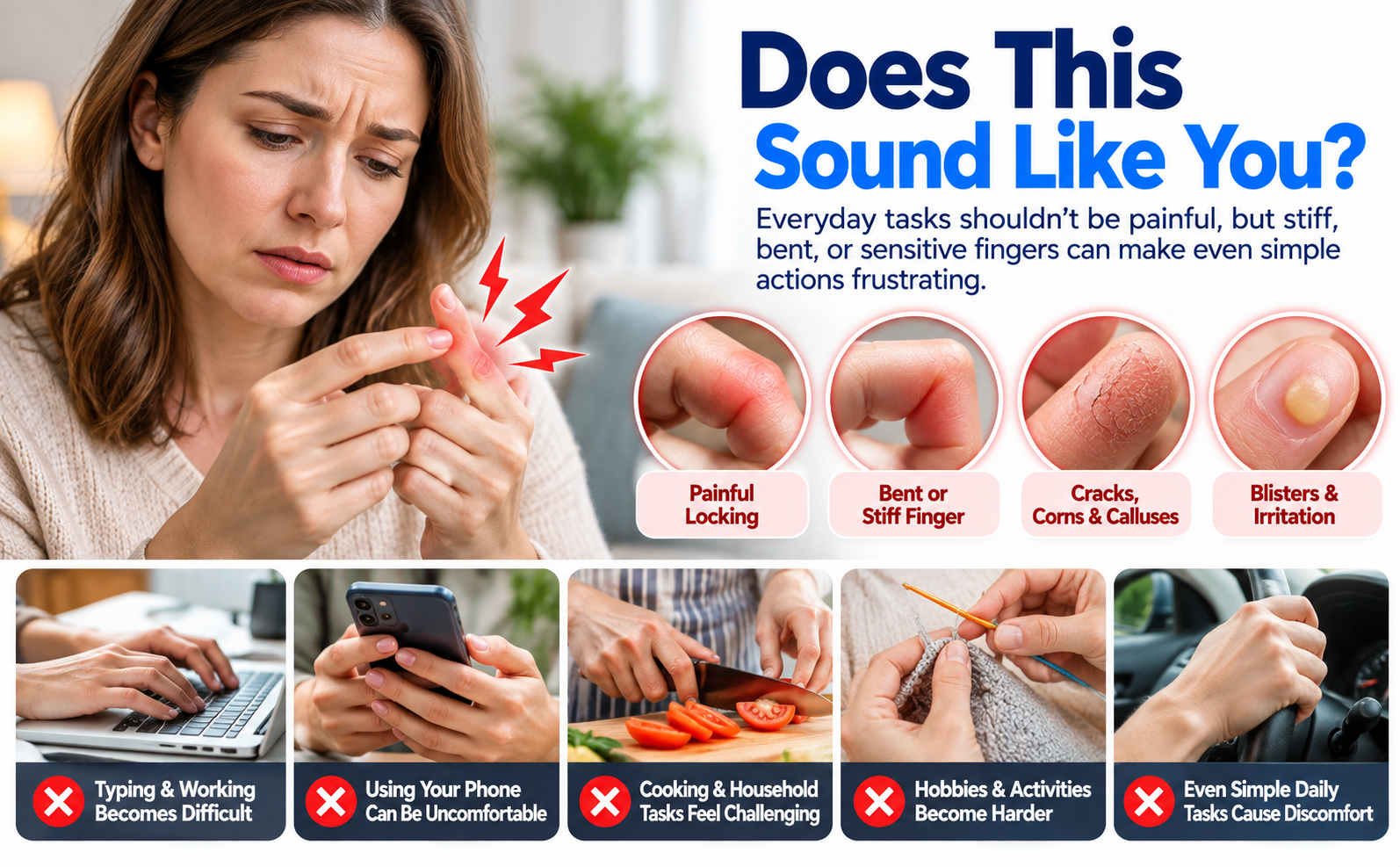 Fingertip Splint silicone finger sleeve protectors for cracks corns blisters and calluses