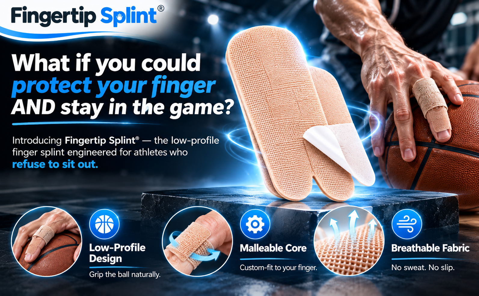 Fingertip Splint breathable self-adhesive thumb and finger support patch for sports